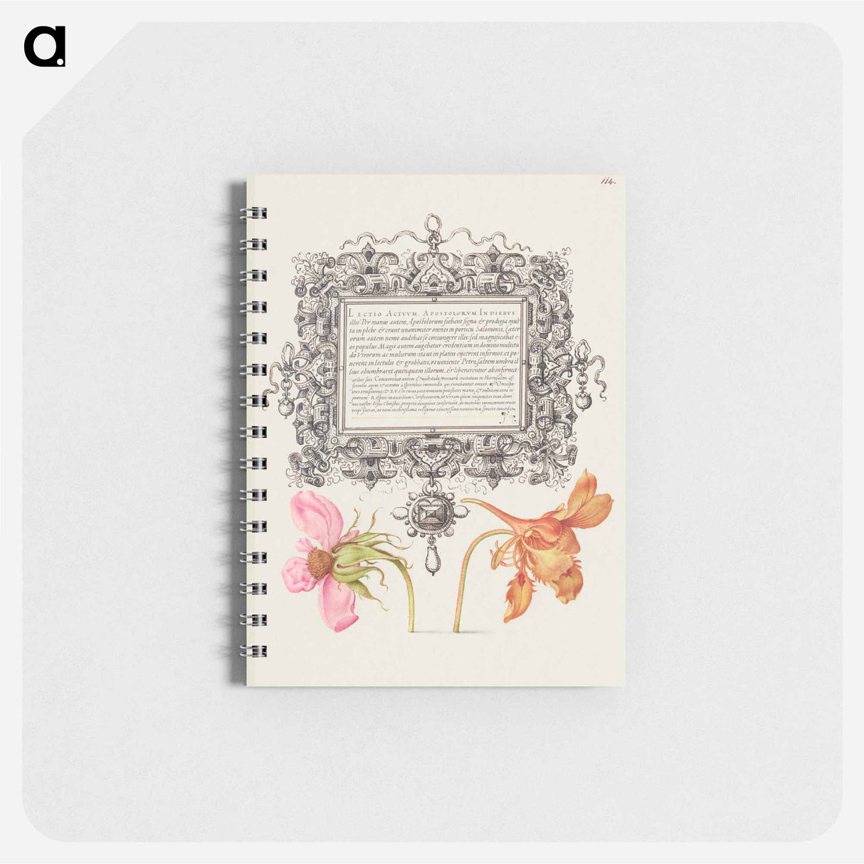 アートメモ帳-French Rose and Dwarf Nasturtium
 - 書道のお手本 Memo.