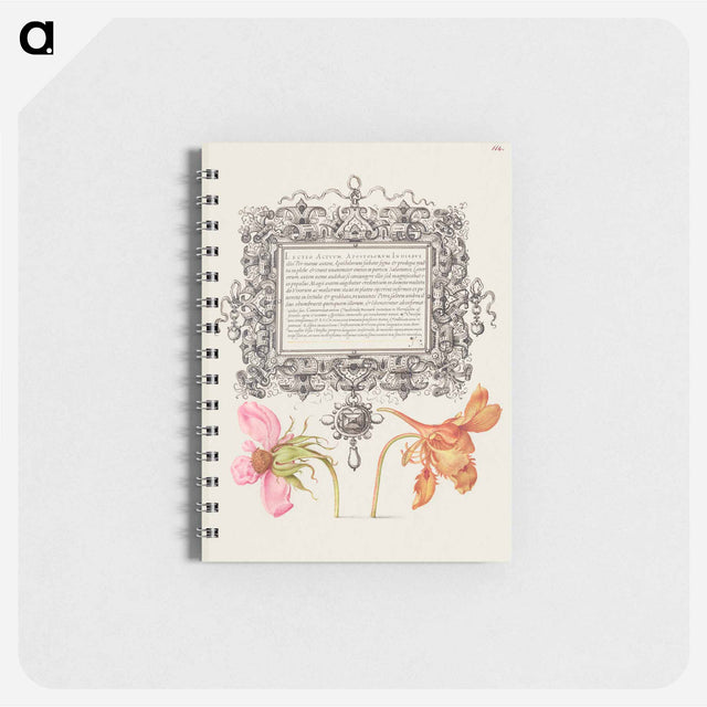 アートメモ帳-French Rose and Dwarf Nasturtium
 - 書道のお手本 Memo.