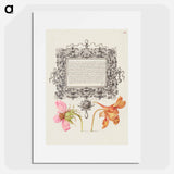 アートポスター-French Rose and Dwarf Nasturtium
 - 書道のお手本 Poster.