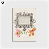 アートポストカード-French Rose and Dwarf Nasturtium
 - 書道のお手本 Postcard.
