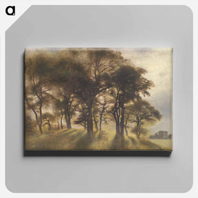 アートパネル-Near Fortunen, Jægersborg Deer Park, North of Copenhagen - ヴィルヘルム ハンマースホイ Canvas.