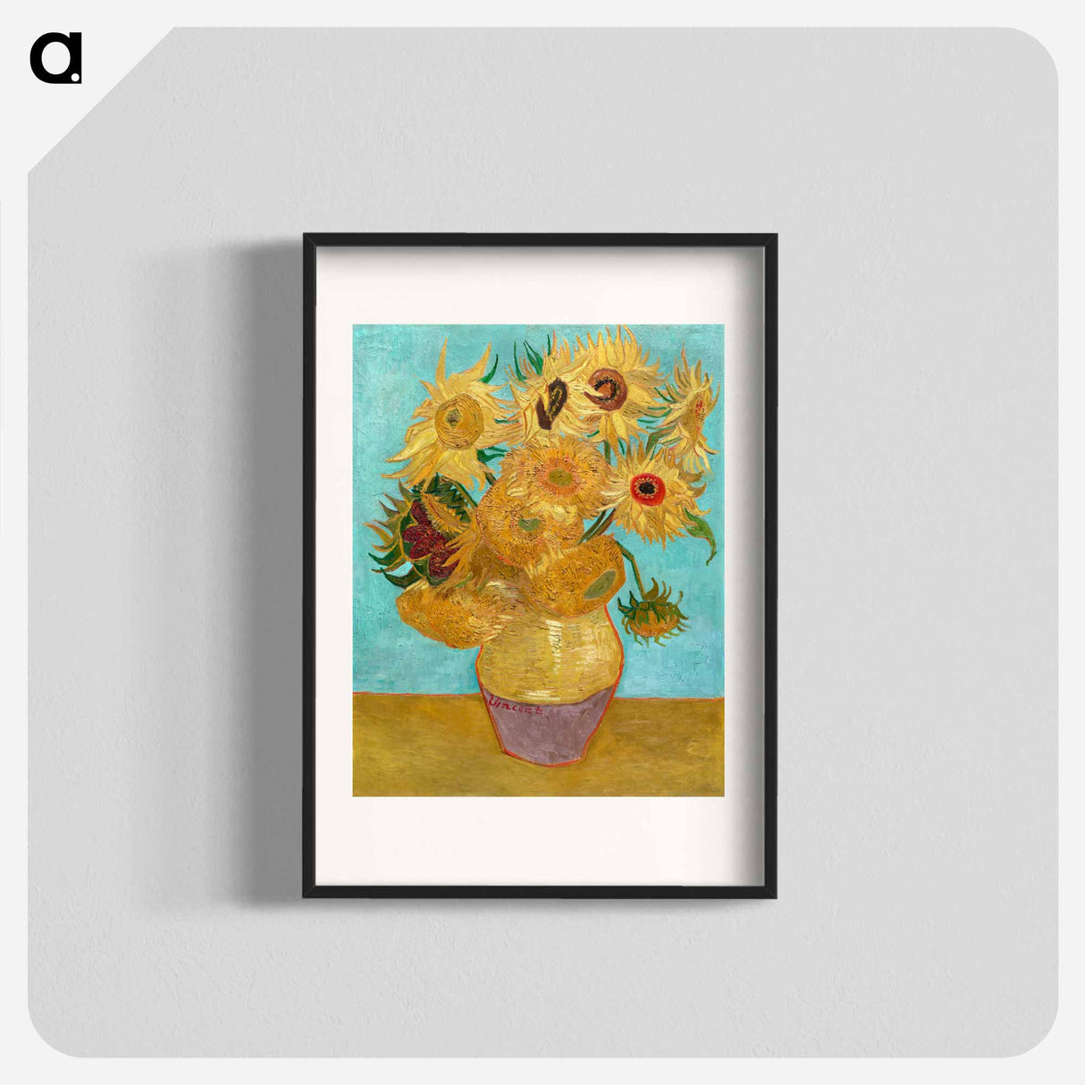 Vase with Twelve Sunflowers - フィンセント ファン ゴッホ Poster.