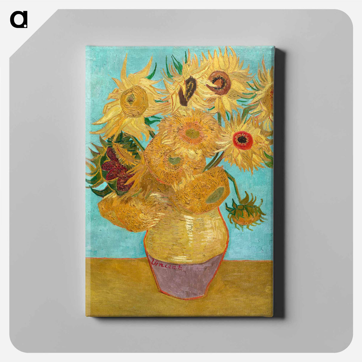 Vase with Twelve Sunflowers - フィンセント ファン ゴッホ Canvas.