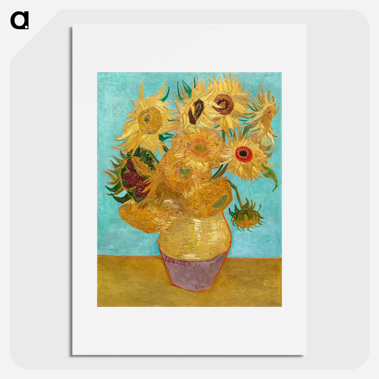 Vase with Twelve Sunflowers - フィンセント ファン ゴッホ Poster.