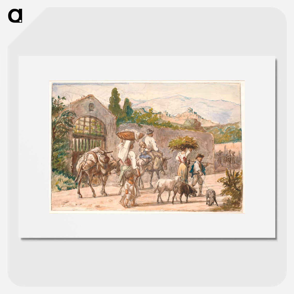 Peasants on their way to Rome - ヴィルヘルム マーストランド Poster.