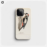 Great spotted woodpecker, male - Wilhelm von Wright Phone Case.