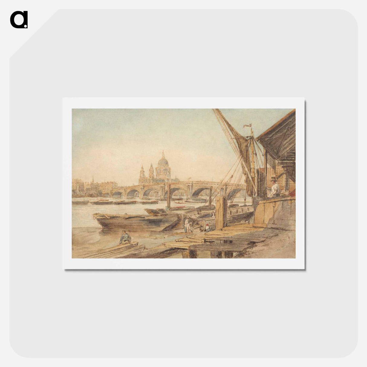 アートポストカード-St. Paul's Cathedral and Blackfriar's Bridge - ウィリアム ヘンリー ハント Postcard.