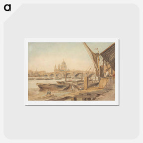 アートポストカード-St. Paul's Cathedral and Blackfriar's Bridge - ウィリアム ヘンリー ハント Postcard.