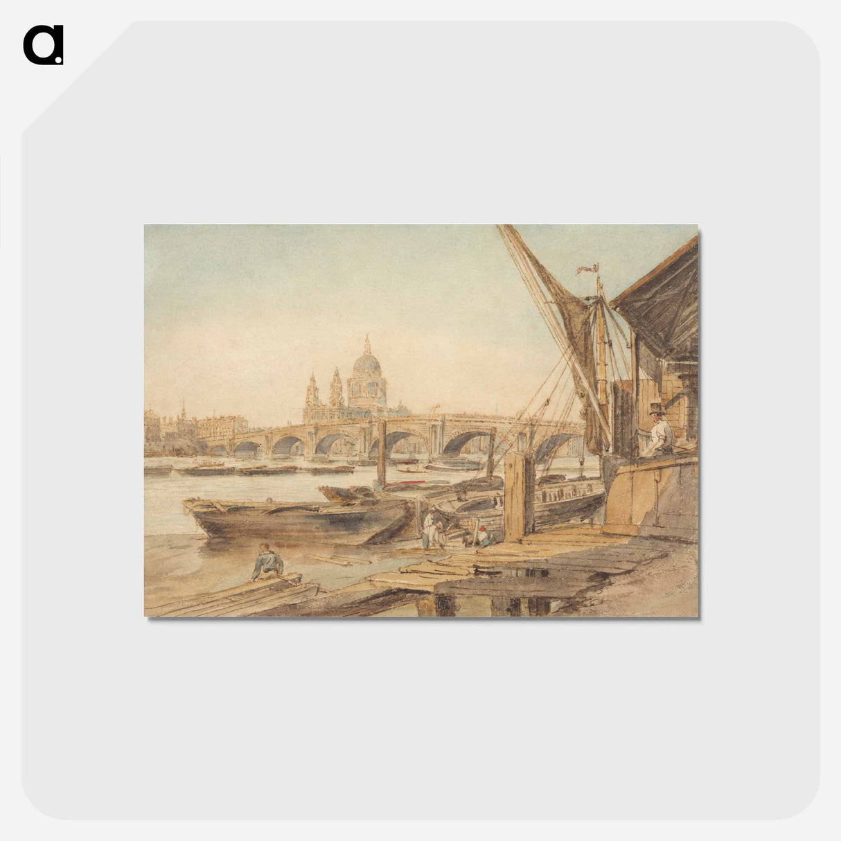 アートポストカード-St. Paul's Cathedral and Blackfriar's Bridge - ウィリアム ヘンリー ハント Postcard.