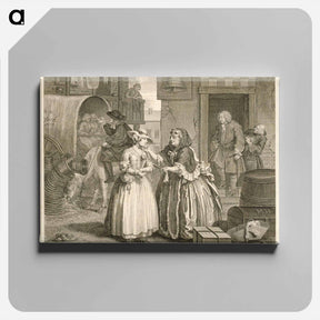 アートパネル-A Harlot's Progress, plate 1 - ウィリアム ホガース Canvas.