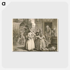 アートポストカード-A Harlot's Progress, plate 1 - ウィリアム ホガース Postcard.