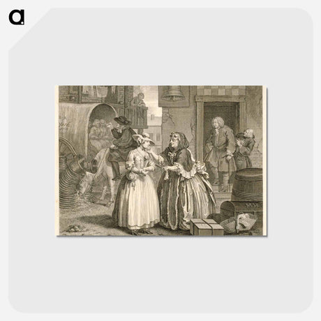 アートポストカード-A Harlot's Progress, plate 1 - ウィリアム ホガース Postcard.