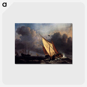 アートポストカード-Dutch Fishing Boats in a Storm - ウィリアム ターナー Postcard.