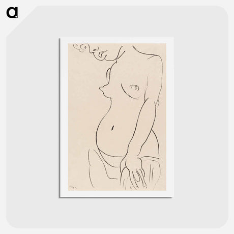 アートポストカード-Naked woman showing her breasts
 - イェール大学アートギャラリー Postcard.