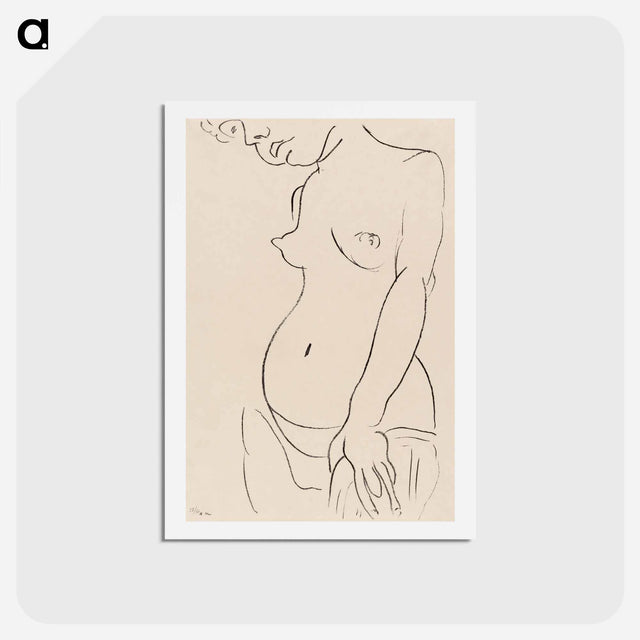 アートポストカード-Naked woman showing her breasts
 - イェール大学アートギャラリー Postcard.