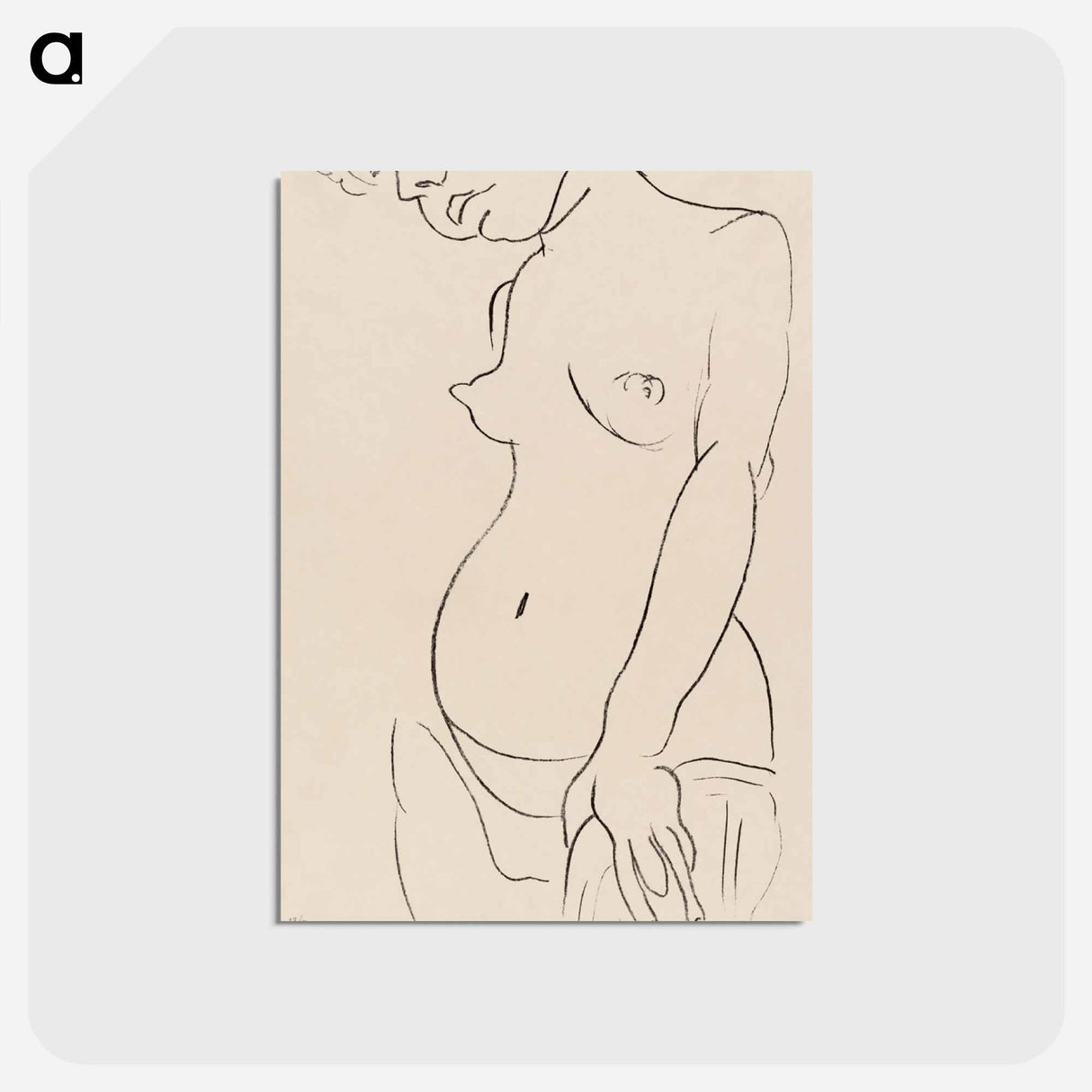 アートポストカード-Naked woman showing her breasts
 - イェール大学アートギャラリー Postcard.