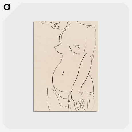 アートポストカード-Naked woman showing her breasts
 - イェール大学アートギャラリー Postcard.