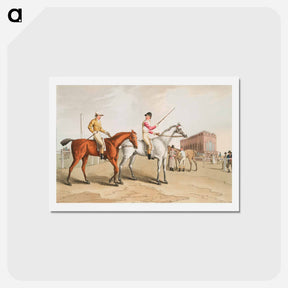アートポストカード-Illustration of jockies from The Costume of Yorkshire - 19世紀のヨークシャー Postcard.