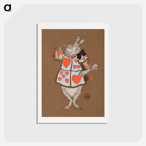 White Rabbit with Herald's Costume Design - 不思議の国のアリス Postcard.