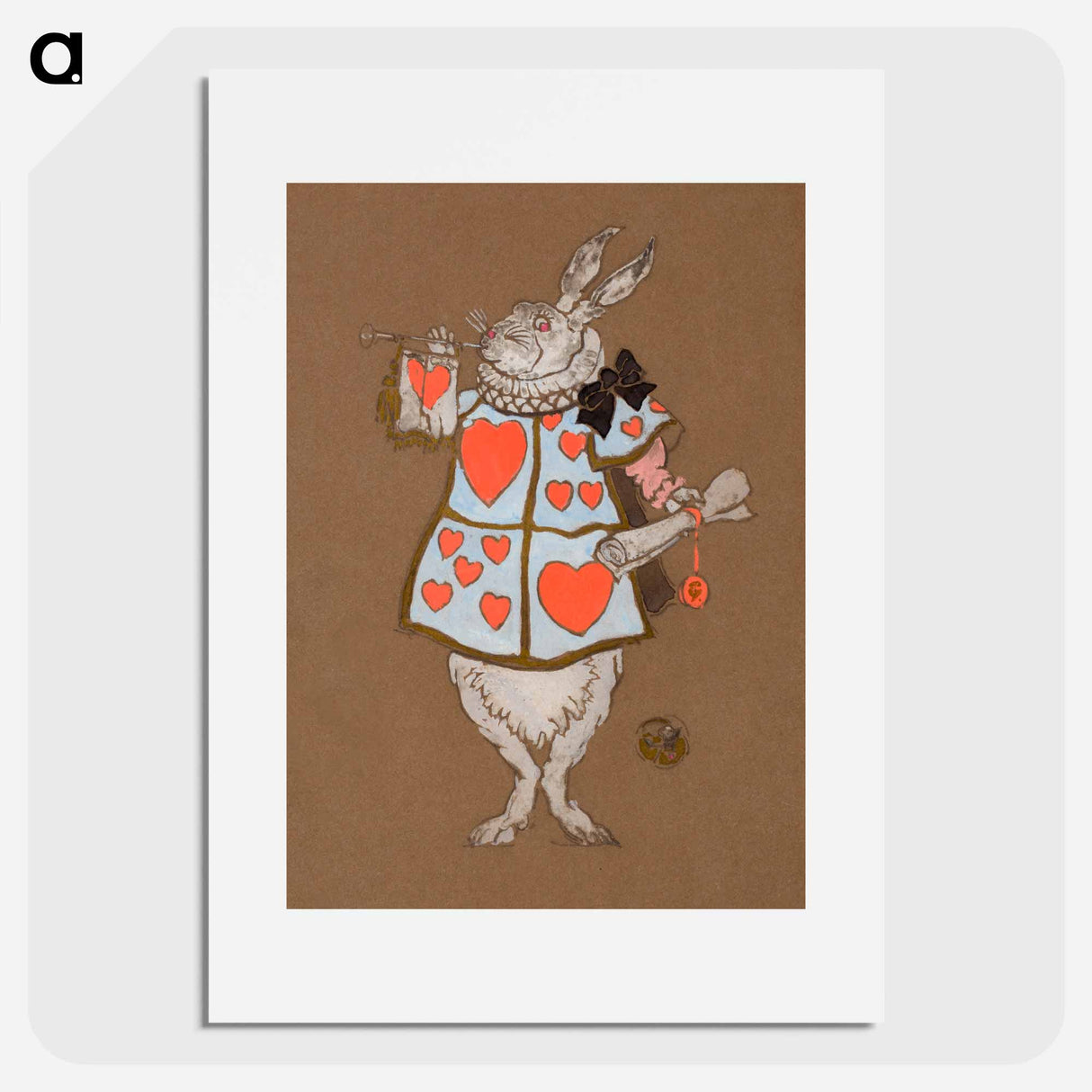 White Rabbit with Herald's Costume Design - Alice in Wonderland Poster.