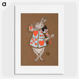 White Rabbit with Herald's Costume Design - Alice in Wonderland Poster.