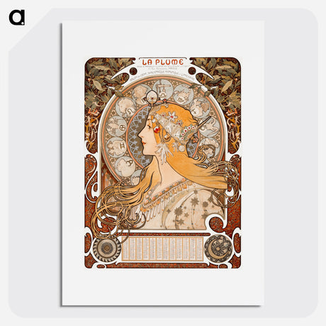 Zodiaque or La Plume - Alphonse Mucha Poster.