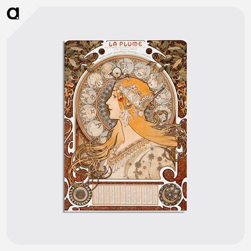 Zodiaque or La Plume - Alphonse Mucha Postcard.
