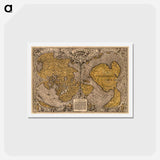 アートポストカード-Noua, et integra uniuersi orbis descriptio - アンティーク地図 Postcard.