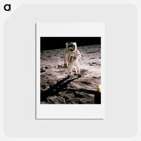 アートポストカード-Edwin Aldrin walking on the lunar surface - アポロ月面着陸 Postcard.