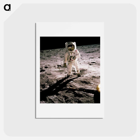 アートポストカード-Edwin Aldrin walking on the lunar surface - アポロ月面着陸 Postcard.