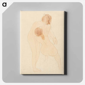 アートパネル-Naked women hugging, vintage nude illustration - オーギュスト ロダン Canvas.