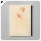 Naked women hugging, vintage nude illustration - Auguste Rodin Canvas.