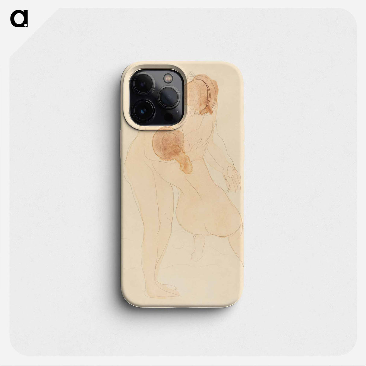 Naked women hugging, vintage nude illustration - Auguste Rodin Phone Case.