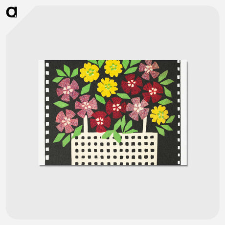 アートポストカード-Basket of Flowers
 - 花のバスケット Postcard.