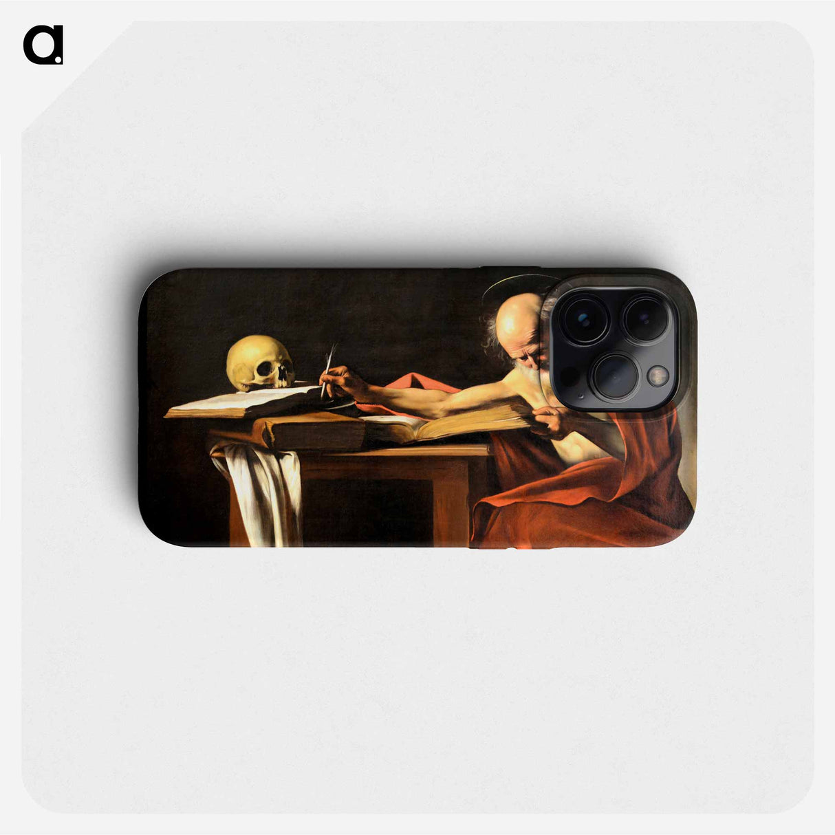 Caravaggio's Saint Jerome Writing - カラヴァッジョ Phone Case.