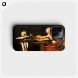 Caravaggio's Saint Jerome Writing - Caravaggio Phone Case.