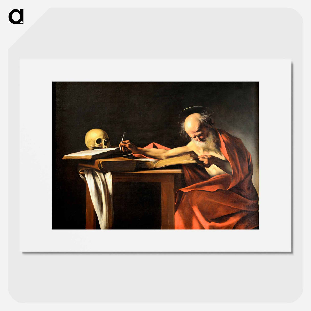 Caravaggio's Saint Jerome Writing - カラヴァッジョ Poster.