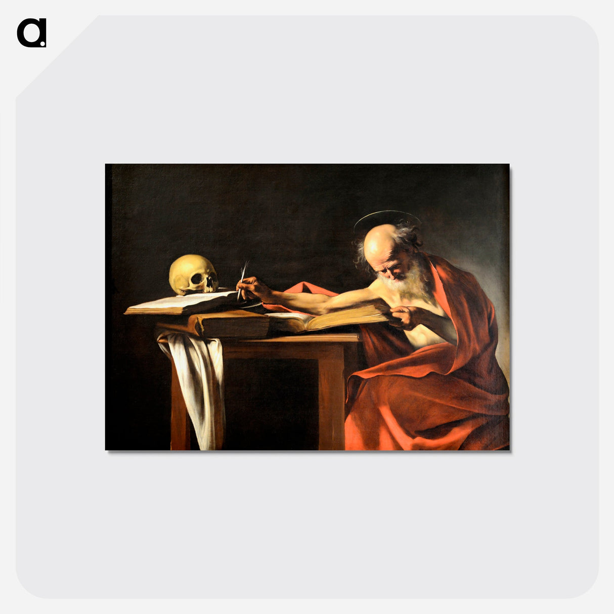 Caravaggio's Saint Jerome Writing - カラヴァッジョ Postcard.