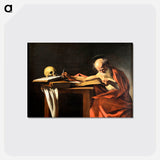 Caravaggio's Saint Jerome Writing - カラヴァッジョ Postcard.