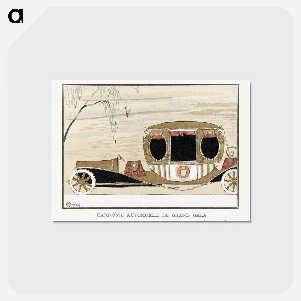 アートポストカード-Grand Gala Automobile Coach
 - シャルル マルタン Postcard.
