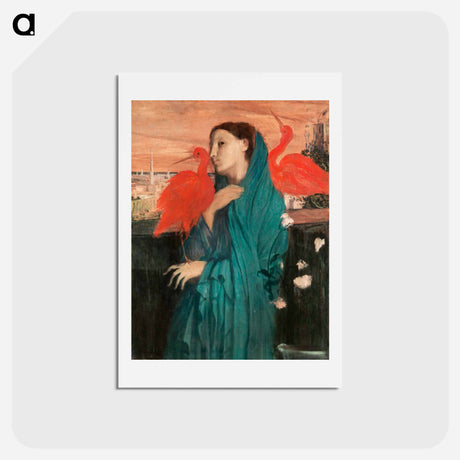 アートポストカード-Young Woman with Ibis - エドガー ドガ Postcard.