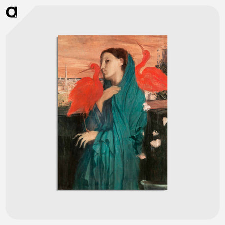 アートポストカード-Young Woman with Ibis - エドガー ドガ Postcard.
