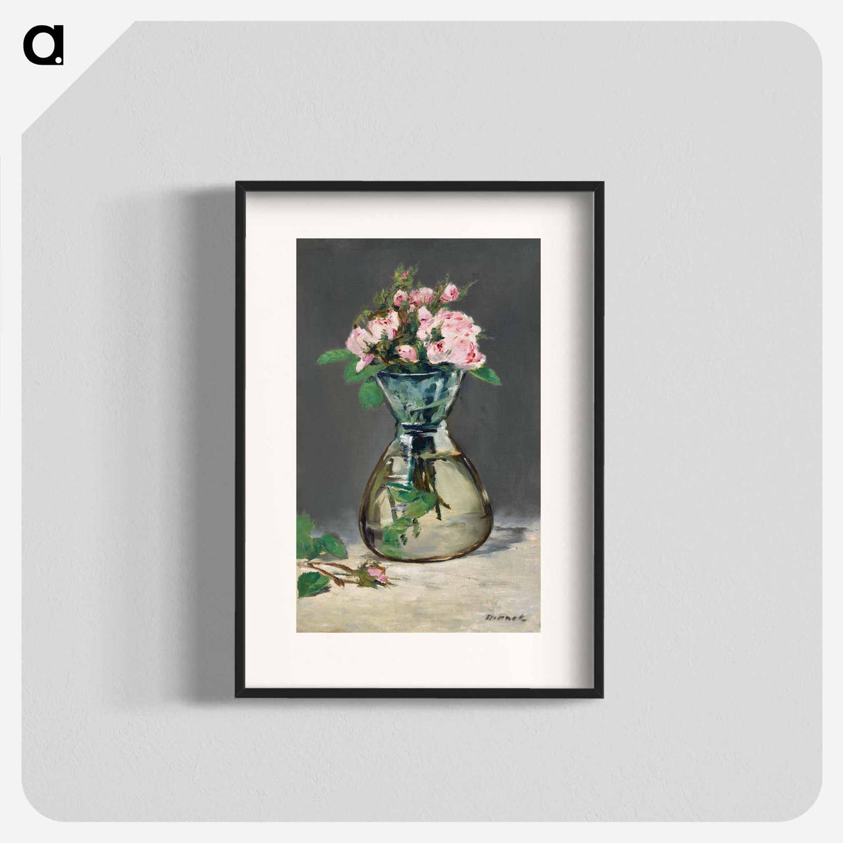 Moss Roses in a Vase - エドゥアール マネ Poster.