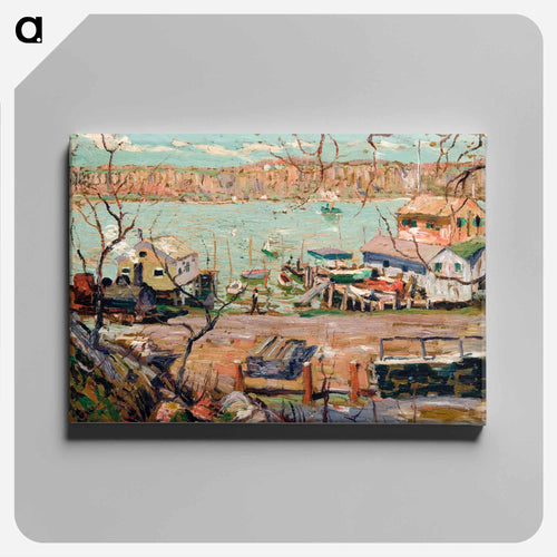 River Scene–Boats and Houses - アーネスト ローソン Canvas.