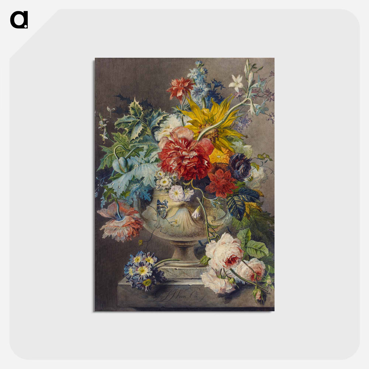 アートポストカード-Bouquet of Flowers in a Vase
 - ジョージアス ヤコブス ヨハネス ファン オス Postcard.