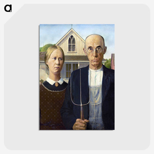 American Gothic - グラント ウッド Postcard.