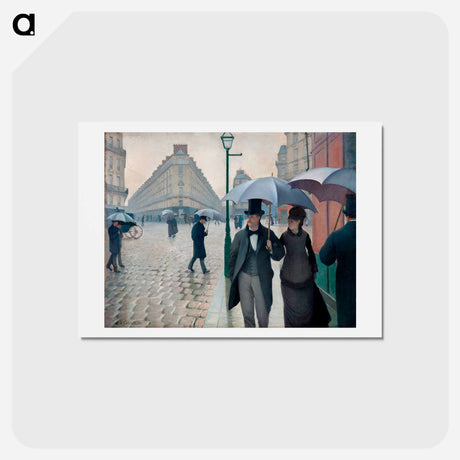 アートポストカード-Paris Street Rainy Day - ギュスターヴ カイユボット Postcard.