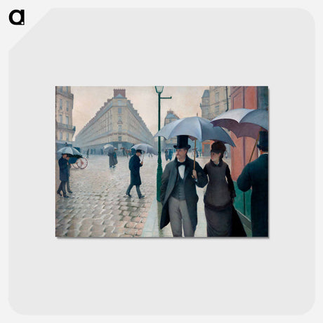アートポストカード-Paris Street Rainy Day - ギュスターヴ カイユボット Postcard.