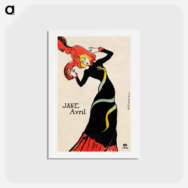 アートポストカード-Jane Avril - アンリ ド トゥールーズ ロートレック Postcard.