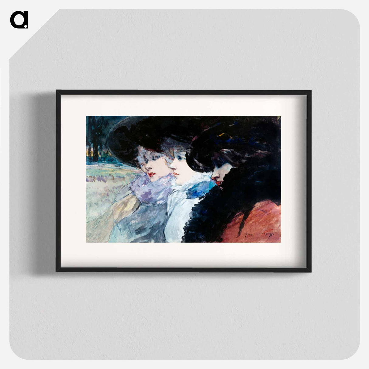 Three women in profile - アンリ ソム Poster.